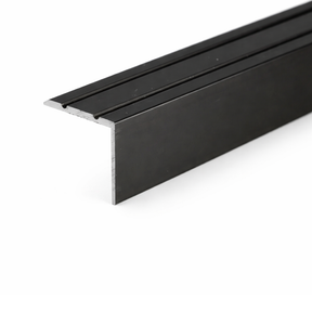 Black Self adhesive aluminium stair nosing edge trim for anti slip stair edge protection