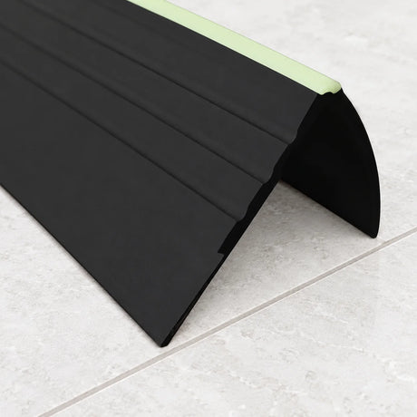 Non Slip PVC Stair Nosing with Glow Strip 40x40mm – 1.18m In Black Color