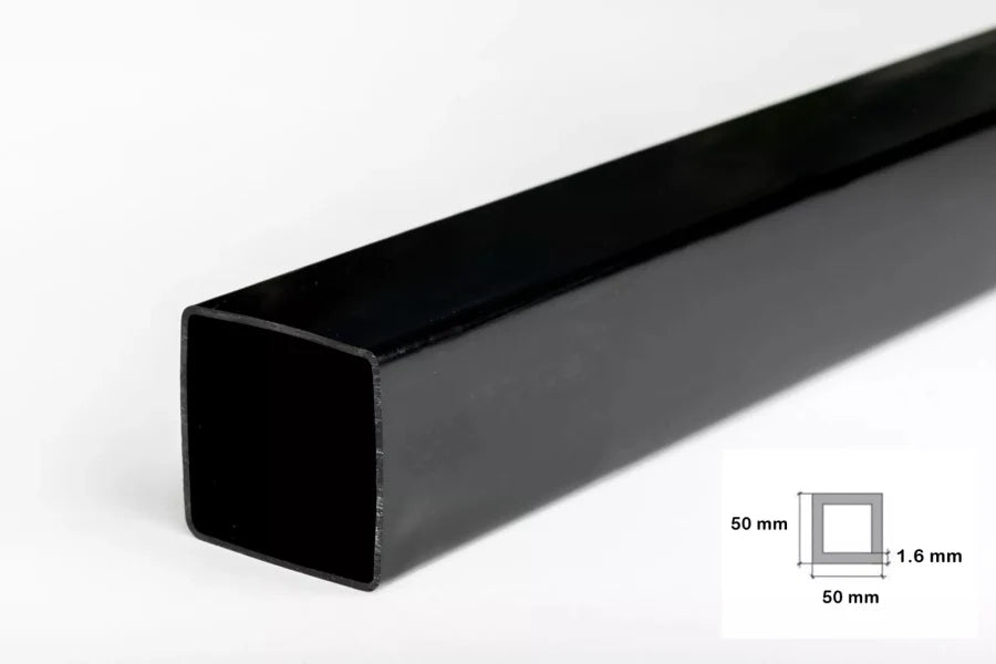 Black & White Durable PVC Plastic Box Section Square Tube