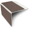 Brown NSL27 75mm DDA Compliant Aluminium Non Slip Stair Nosing Edge Trim With Pvc Insert