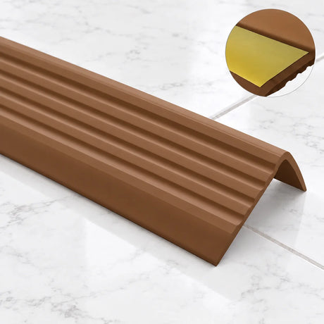 Self-Adhesive Non Slip Stair Nosing 40x25mm Flexible PVC Profile – 1.18m In Brown Color