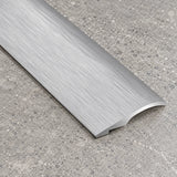 26mm Self Adhesive Aluminium Door Threshold Ramp Strip In Brushed Silver Color