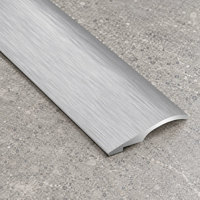 26mm Self Adhesive Aluminium Door Threshold Ramp Strip In Brushed Silver Color