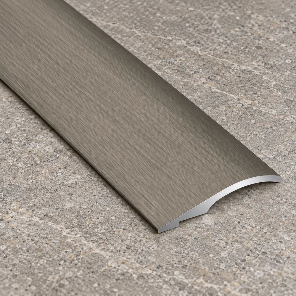 26mm Self Adhesive Aluminium Door Threshold Ramp Strip In Brushed Titanium Color