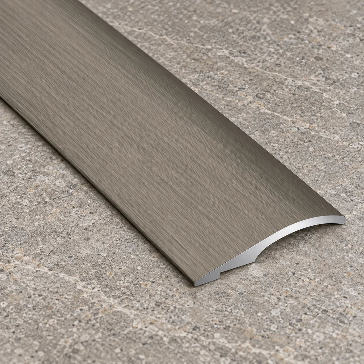 26mm Self Adhesive Aluminium Door Threshold Ramp Strip In Brushed Titanium Color