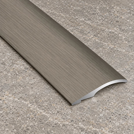 26mm Self Adhesive Aluminium Door Threshold Ramp Strip In Brushed Titanium Color