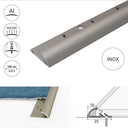 C07 10mm Inox Aluminium Single Edge Carpet Profile