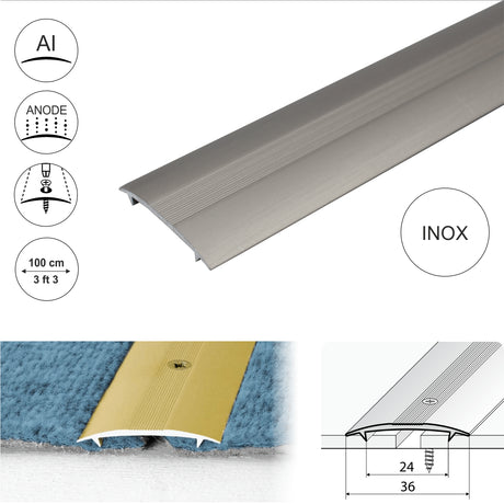 C68 36mm Anodised Aluminium Carpet Cover