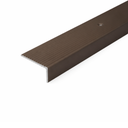 Champagne A33 40x20mm anodised aluminium non-slip ribbed stair nosing edge trim installed on staircase steps