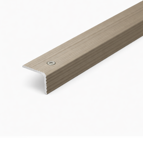 Champagne A35 ribbed stair nosing edge trim used for anti-slip stair protection