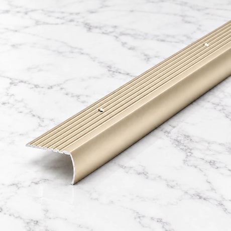 Aluminium Bullnose Stair Nosing 50 MM x 30 MM Curved Rounded Step Edge Trim in champagne finish