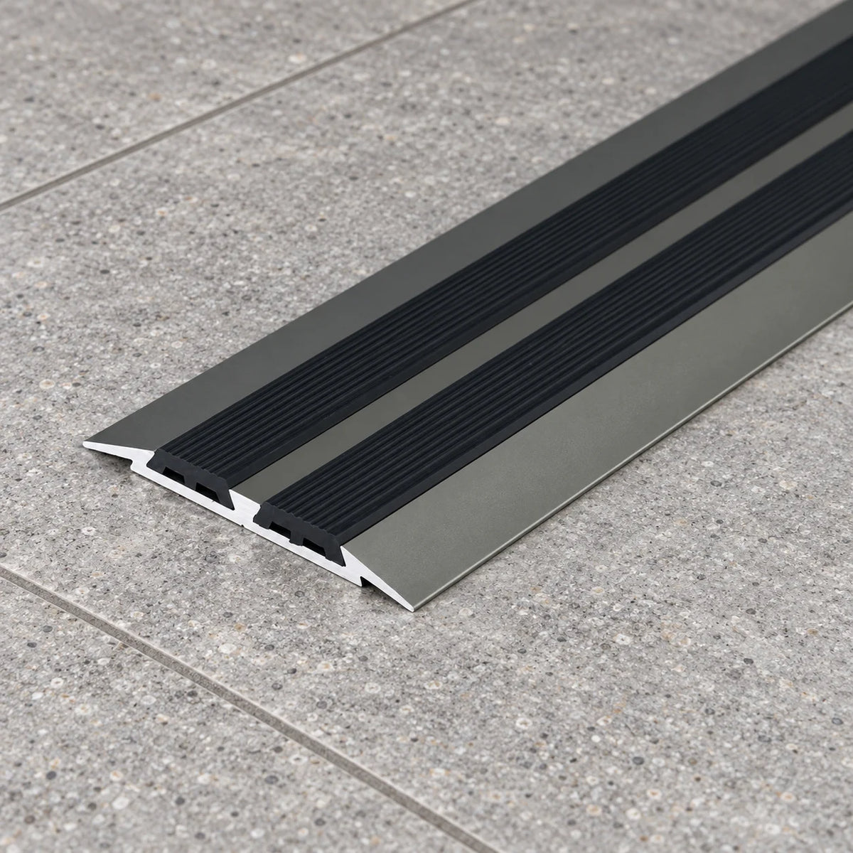 45mm Aluminium Transition Strip with Rubber – 1m & 2m In Champagne Color