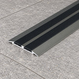 45mm Aluminium Transition Strip with Rubber – 1m & 2m In Champagne Color