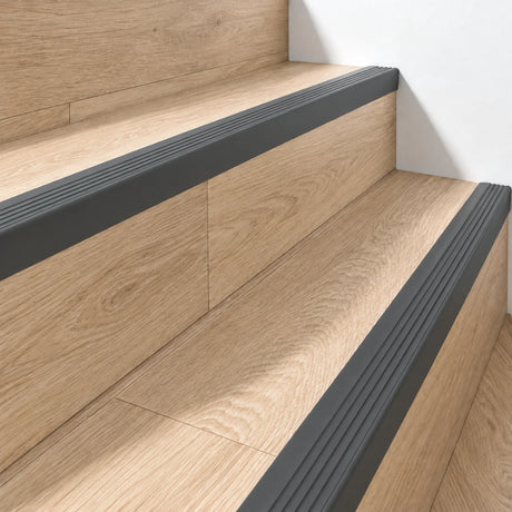 Non Slip Stair Nosing 50x42mm Flexible PVC Rubber Profile – 1.18m In Dark Grey Color