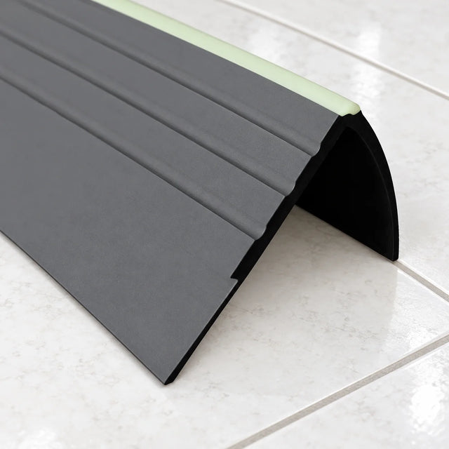 Non Slip PVC Stair Nosing with Glow Strip 40x40mm – 1.18m In Dark Grey Color