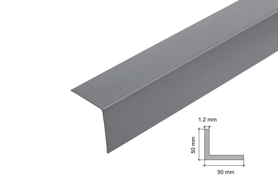 Equal & Unequal Edge Protector Dark Grey PVC Plastic Corner Angle Trim 90°