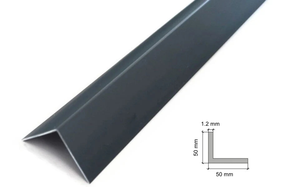 Equal & Unequal RAL 7016 Edge Protector Anthracite PVC Plastic Corner Angle Trim 90°