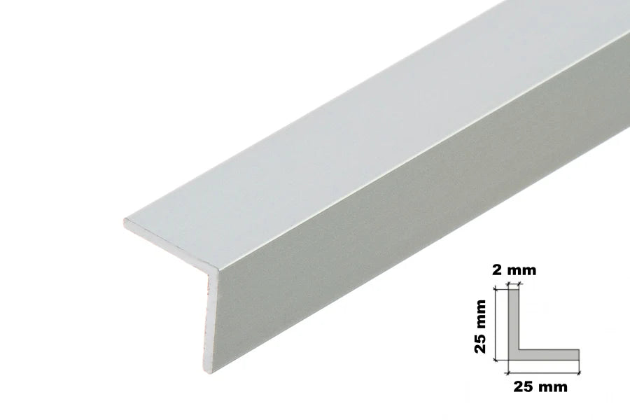 Extruded Angle Corner Anodised Aluminium (Silver & Gold)