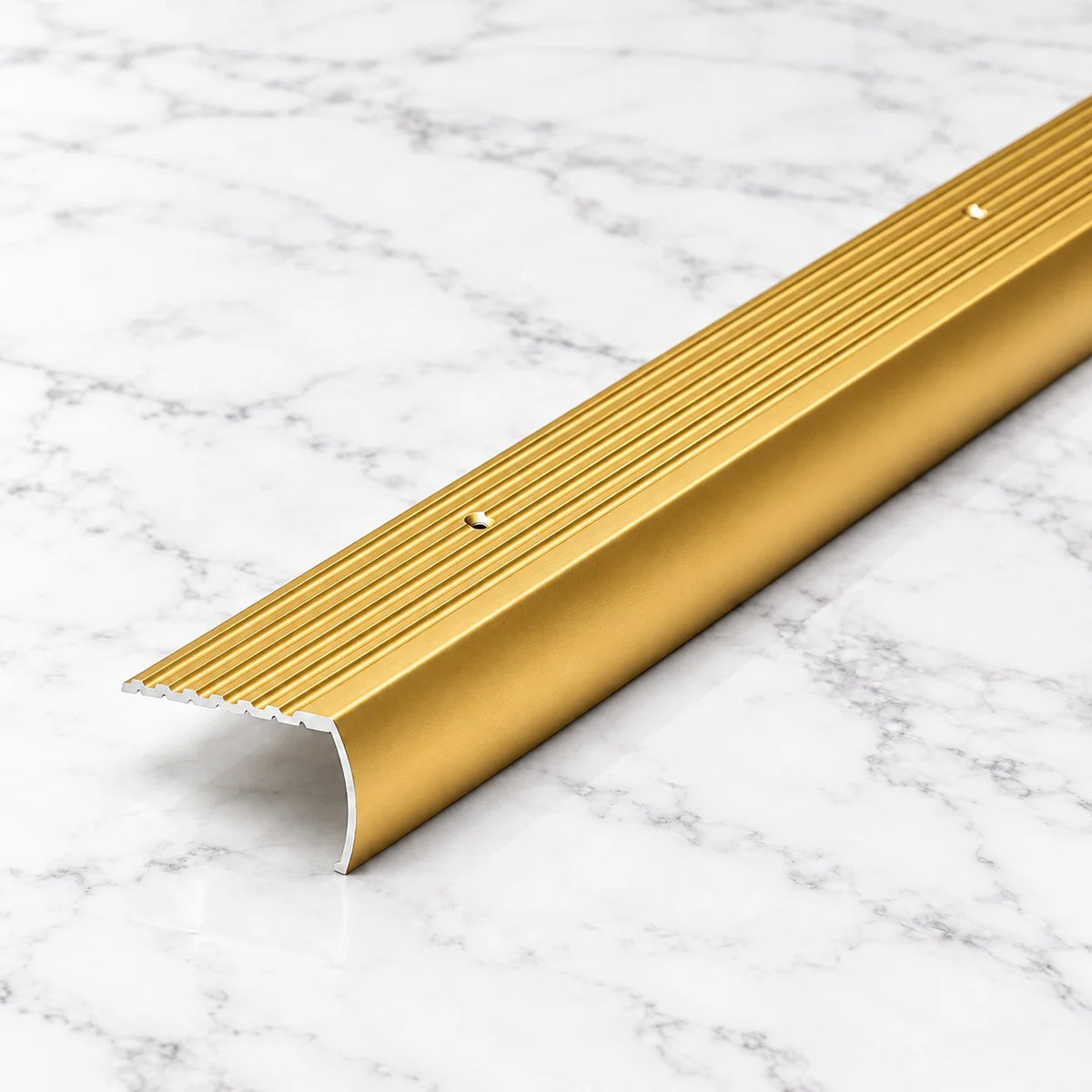 Aluminium Bullnose Stair Nosing 50 MM x 30 MM Curved Rounded Step Edge Trim in gold finish