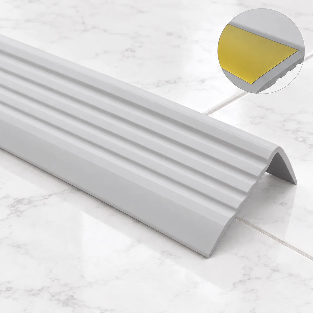 Self-Adhesive Non Slip Stair Nosing 40x25mm Flexible PVC Profile – 1.18m In Grey Color