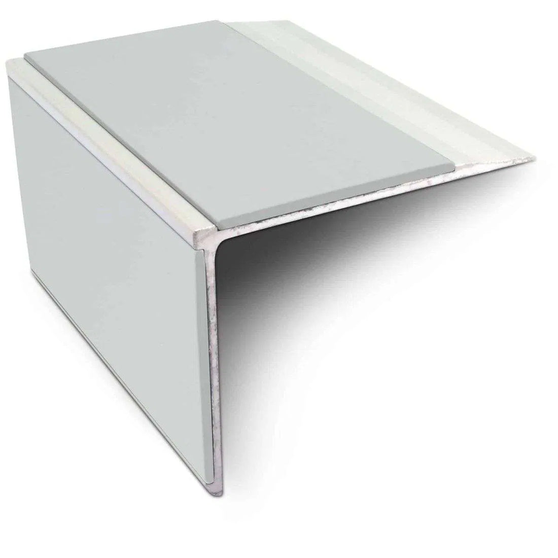 Ice Grey NSL27 75mm DDA Compliant Aluminium Non Slip Stair Nosing Edge Trim With Pvc Insert