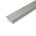 Inox A31 25x10mm anodised aluminium self adhesive stair nosing edge trim installed on indoor staircase for slip protection
