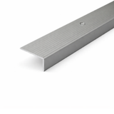 Inox A33 40x20mm anodised aluminium non-slip ribbed stair nosing edge trim installed on staircase steps