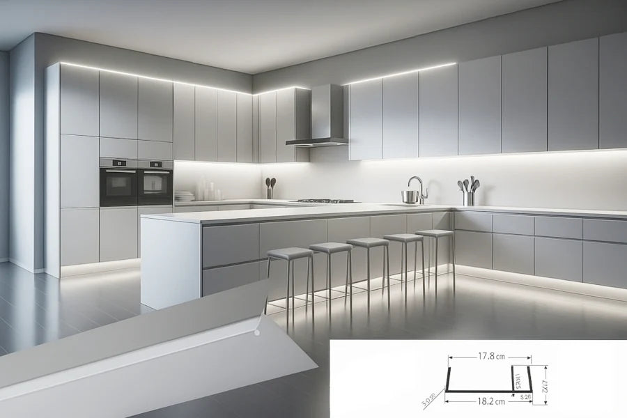 Light Grey Kickboard Trim PVC Plinth Sealing Strip MDF Panel Cover