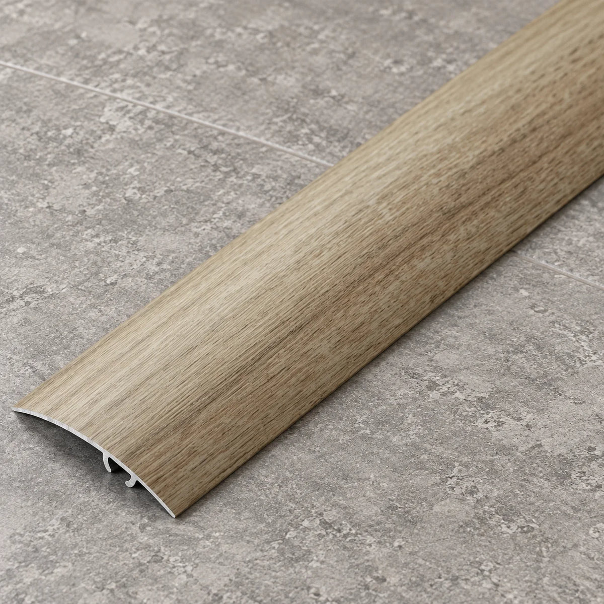 47mm Aluminium Wood Effect Door Threshold Strip – 930mm In Light Oak Color