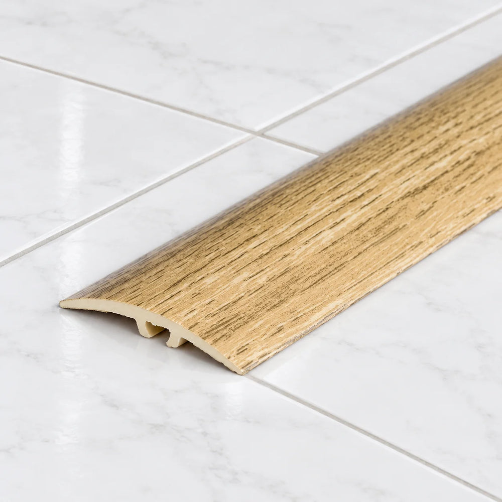 30mm uPVC Wood Effect Door Threshold Strip – 900mm Dual Fix In Light Oak Color