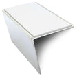 White NSL20 57 DDA Compliant Aluminium Non Slip Stair Nosing Edge Trim With Pvc Insert