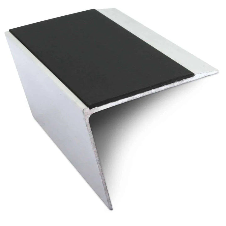 Black NSL26 DDA Compliant Non-Slip Aluminium Stair Nosing 67x55mm