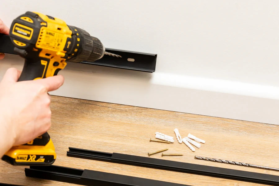 PVC Plastic Cover Mini Cable Trunking Srew Fix Wire Conduit Black