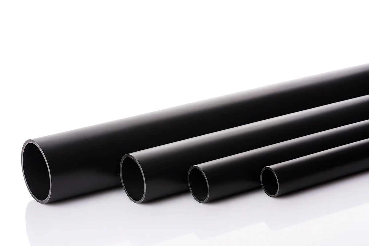Black PVC Plastic Round Pipe Tube 1m – Durable & Lightweight – Stairs ...