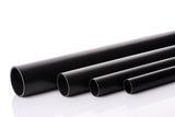 PVC Plastic Round Pipe Tube Black -1m / 39.37" Length