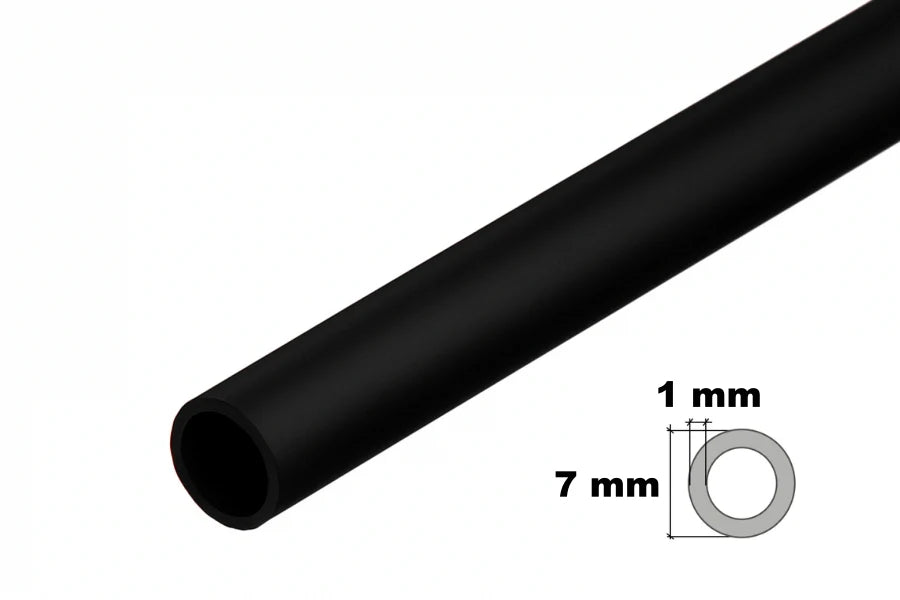 PVC Plastic Round Pipe Tube Black -1m / 39.37" Length