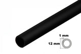 PVC Plastic Round Pipe Tube Black -1m / 39.37" Length