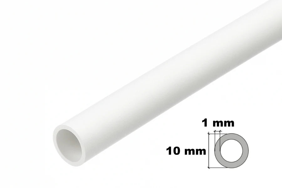 PVC Plastic Round Pipe Tube White -1m / 39.37" Length