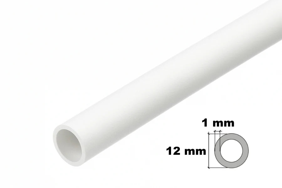 PVC Plastic Round Pipe Tube White -1m / 39.37" Length