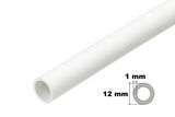 PVC Plastic Round Pipe Tube White -1m / 39.37" Length