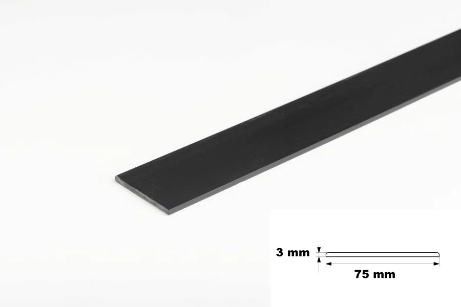 PVC Plastic TW Black White Anthracite Flat Bar Strip