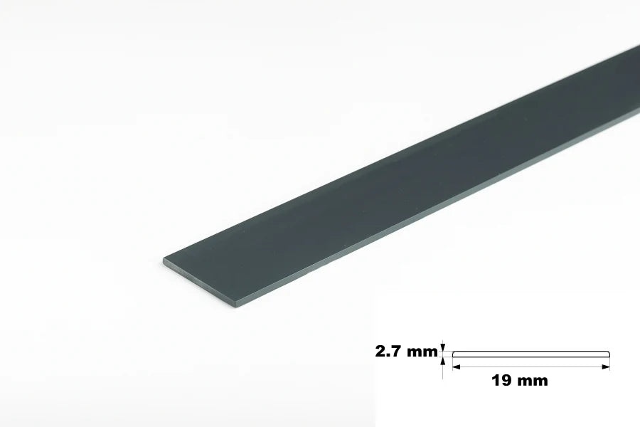 PVC Plastic TW Black White Anthracite Flat Bar Strip