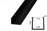 PVC U Channel Black & White Rigid Plastic TW Profile Edge Trim