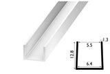 PVC U Channel Black & White Rigid Plastic TW Profile Edge Trim