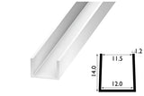 PVC U Channel Black & White Rigid Plastic TW Profile Edge Trim