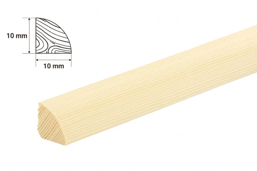 Pine Wood Natural Moulding Quadrant Trim Decorative Flooring Edge Beading Strip
