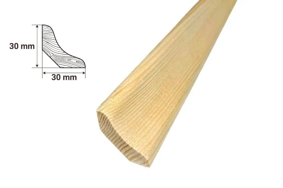 Pine Wood Smooth & Grooved Trim Moulding Strip Scotia Beading