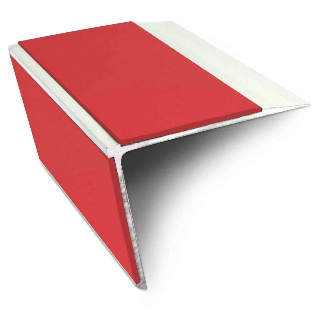 NSL28 Red DDA Compliant Aluminium Non Slip Stair Nosing Edge Trim With Pvc Insert