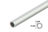 Round Tube Pipe Natural Aluminium 1 M / 39.37" Length