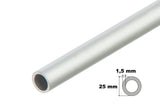 Round Tube Pipe Natural Aluminium 1 M / 39.37" Length